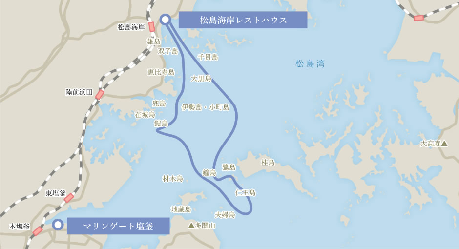 松島湾周遊コース図