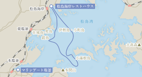 松島湾周遊コースマップ